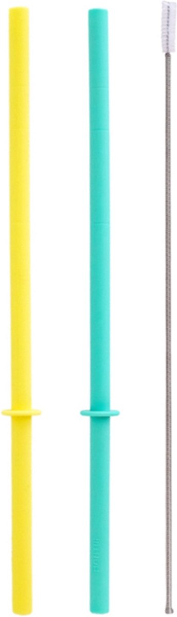 MontiiCo Fusion Flexi Stopper Rietjes voor Smoothie Deksel Lagoon & Sunbeam