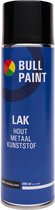 Bullpaint spuitverf hoogglans zwart - 500 ml - voor hout metaal en kunststof - UV bestendig - spuitbus verf - acryl