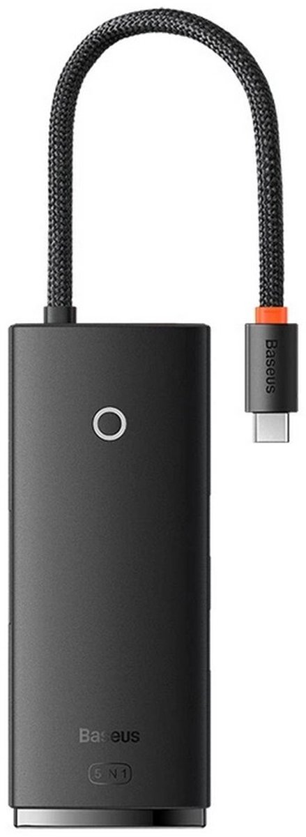 Baseus Lite-serie 5-poorten USB‑C-dockingstation (USB‑C naar HDMI + 3x USB 3.0 + PD) - zwart