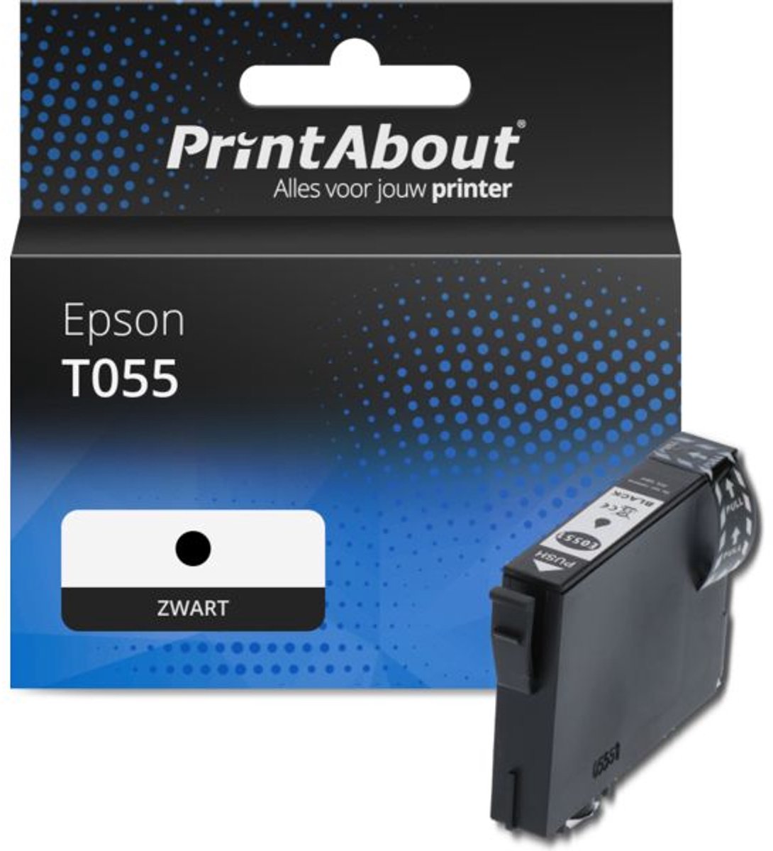 PrintAbout huismerk Inktcartridge T055 (C13T055140) Zwart geschikt voor Epson