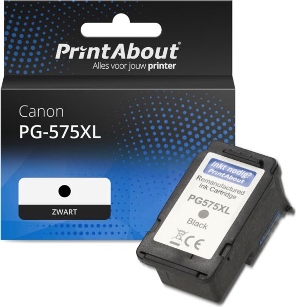 PrintAbout huismerk Inktcartridge PG-575XL Zwart Hoge capaciteit geschikt voor Canon