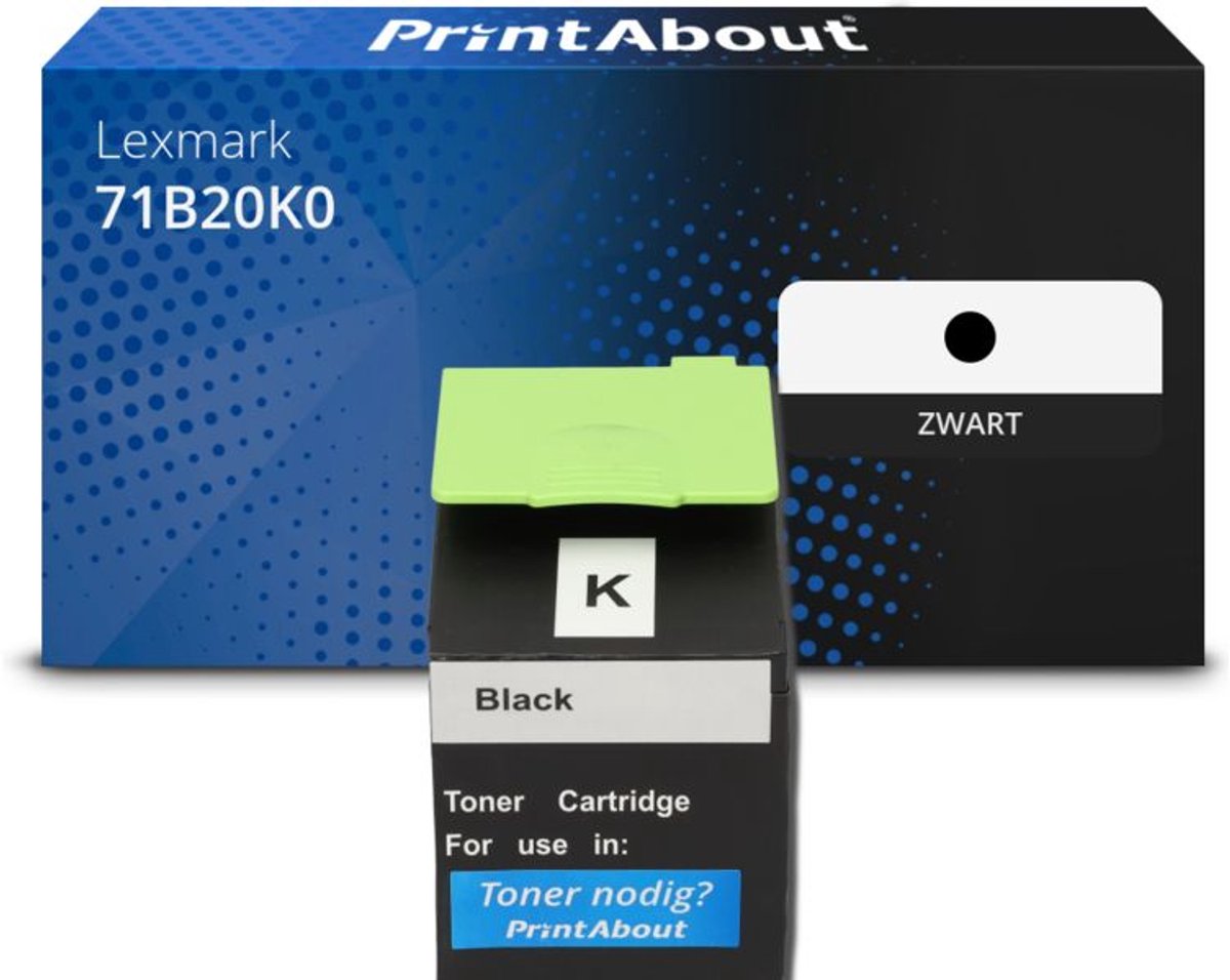 PrintAbout Huismerk Lexmark 71B20K0 Toner Zwart