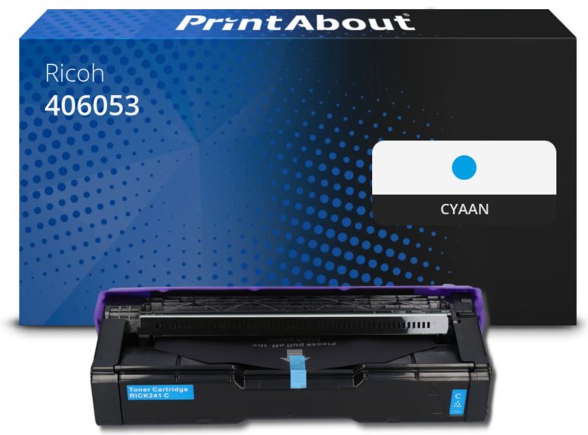 PrintAbout Huismerk Ricoh 406053 (406097) Toner Cyaan