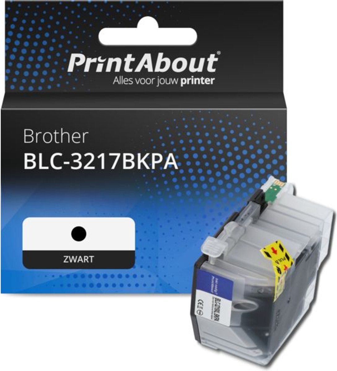 PrintAbout huismerk Inktcartridge BLC-3217BKPA Zwart Hoge capaciteit geschikt voor Brother