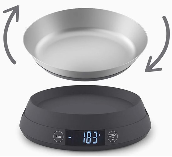 Joseph Joseph SwitchScale Digitale Keukenweegschaal – Grijs – 2-in-1 met omkeerbare schaal