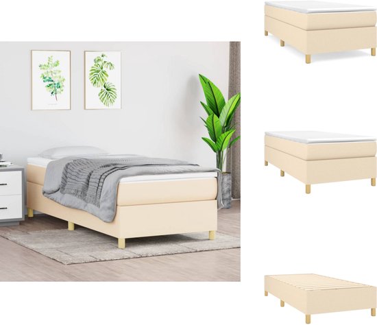 vidaXL - Eenpersoonsbed frame met lattenbodem - Grijs - Kunstleer