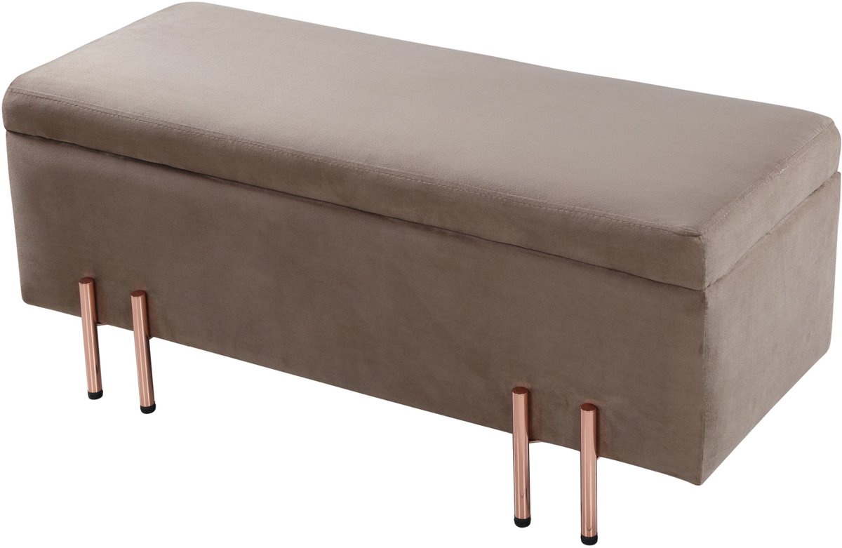 Bankje Dals met opbergruimte 118x40x42 cm bruin [en.casa]