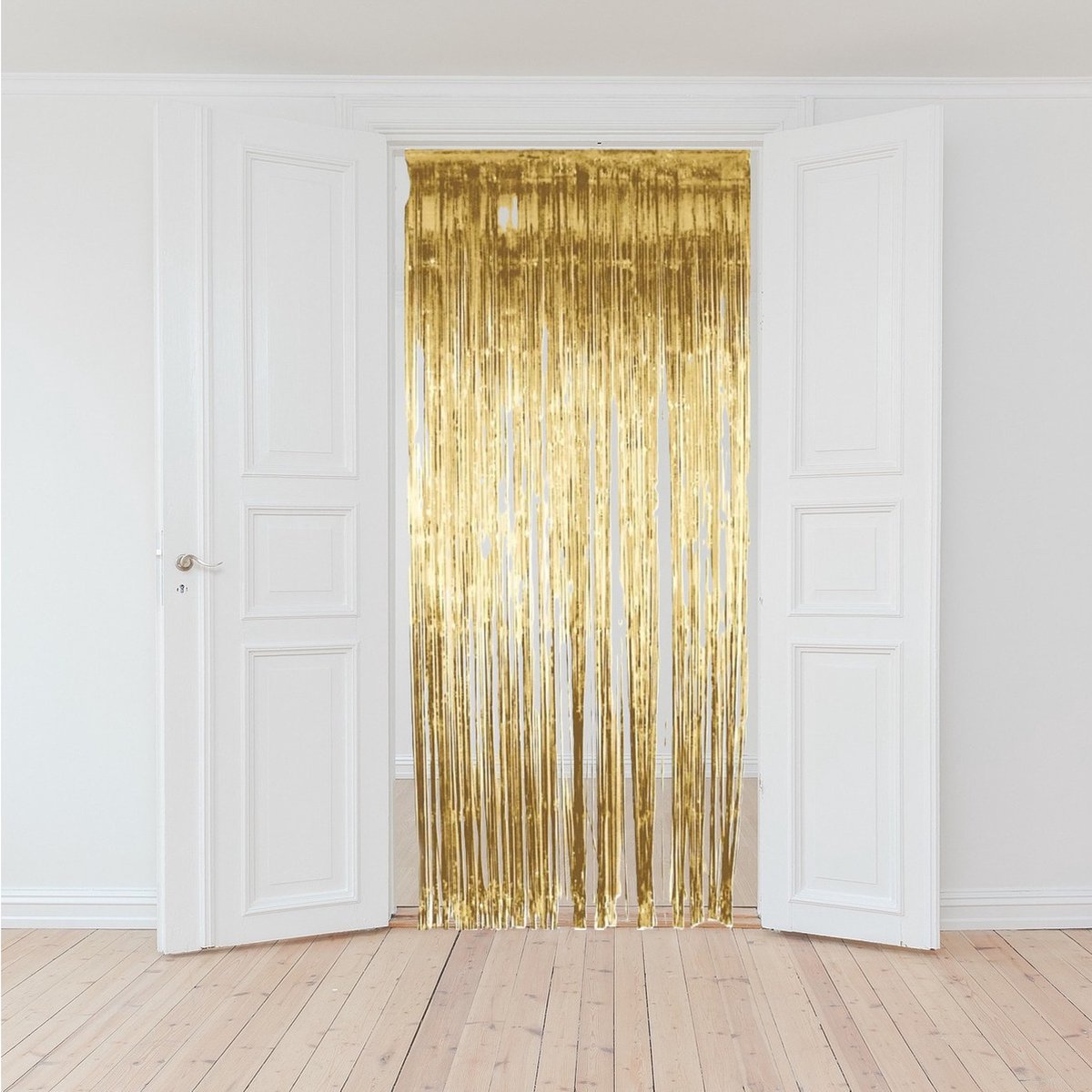 O-Kinee Metalen gordijn met franjes, verjaardag, feestgordijn, goudkleurig, glanzend, aluminium tinsel, achtergrond, raamdecoratie voor verjaardag, feest (1 m x 2 m