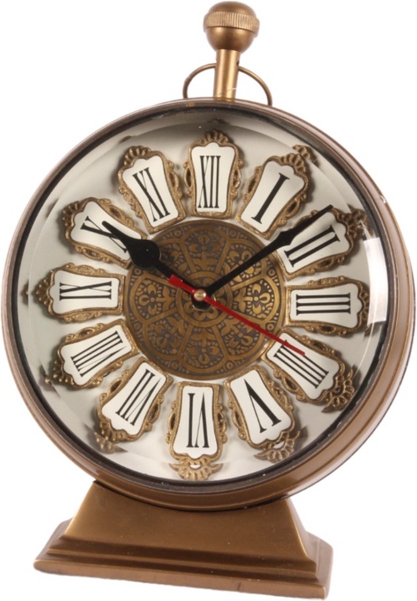 Baroque - Klok - Tafelklok Alain 27 cm - Goud - Brass - 27x21x13 - Brass
