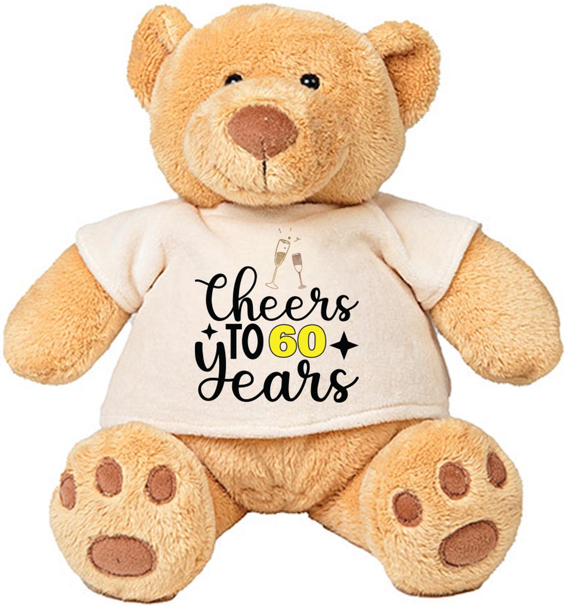 Teddy Beer Cheers To 60 Years - jarig - cadeau - verjaardag - knuffel