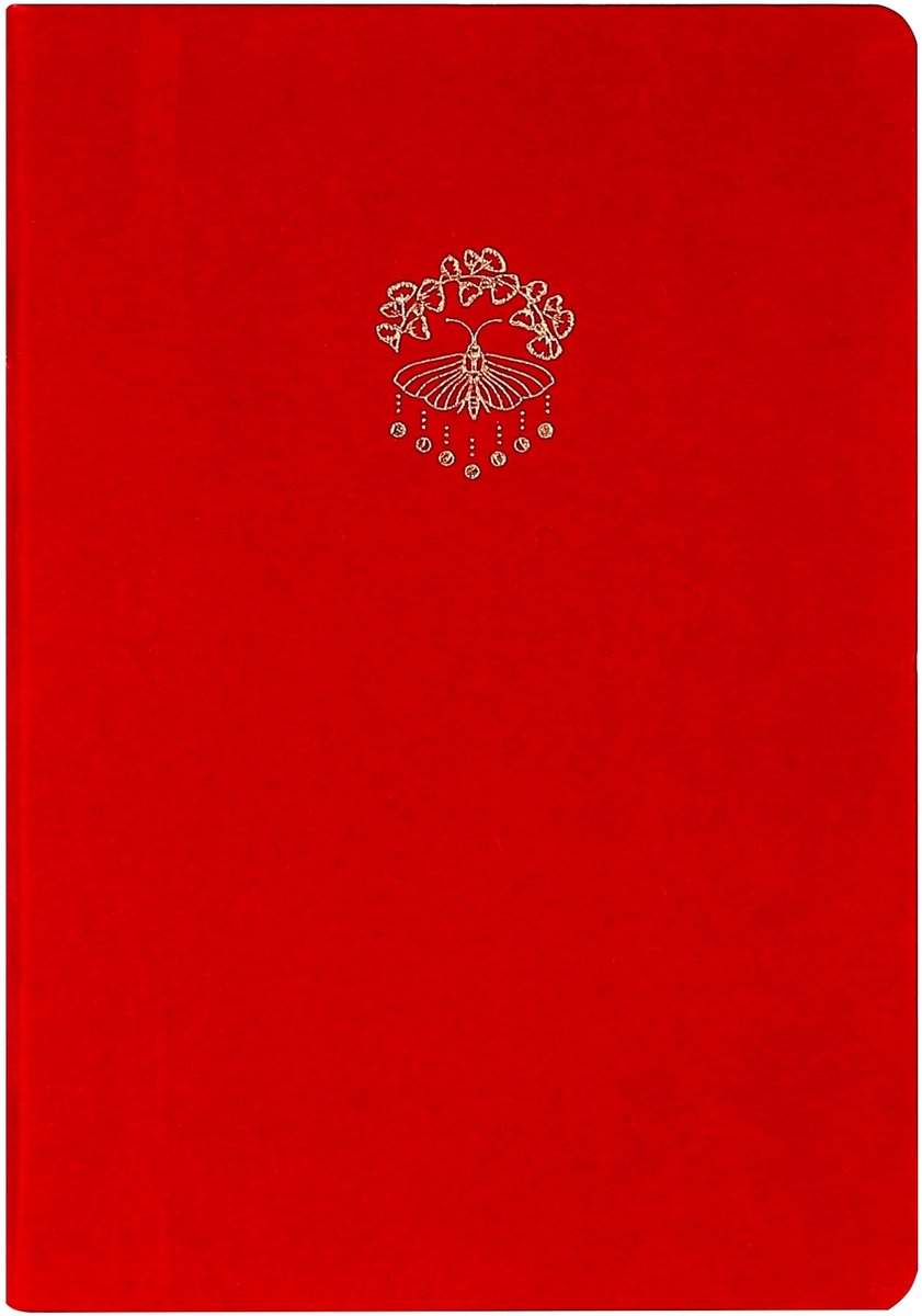 Victoria's Journals - Notitieboek A5 - 160 gsm Luxe Vegan Suede Leer Hardcover - Rood