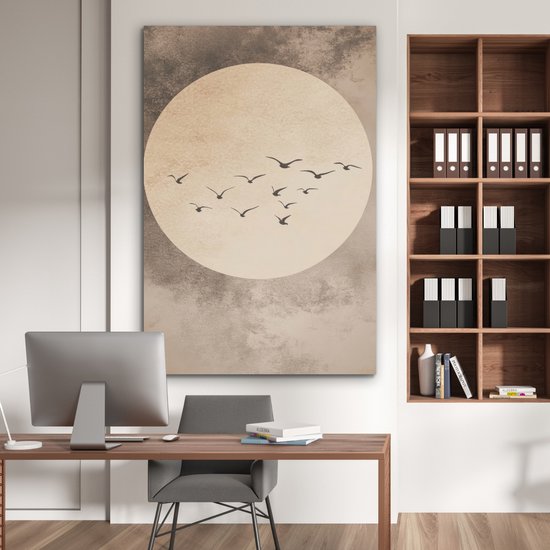 Tableau aluminium 120x180 cm - Décoration murale métal - Vogel - Beige - Japandi - Décoration murale métal salon - Décoration industrielle - Photo sur dibond - Accessoires industriels chambre