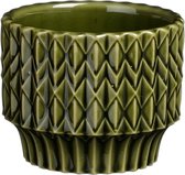Mica decorations - Lauria pot rond d.groen h6xd7,5cm