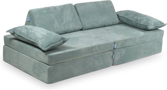 Montessori Speelbank Luxe Corduroy Licht Mint van HappiKids. — afbeelding 4