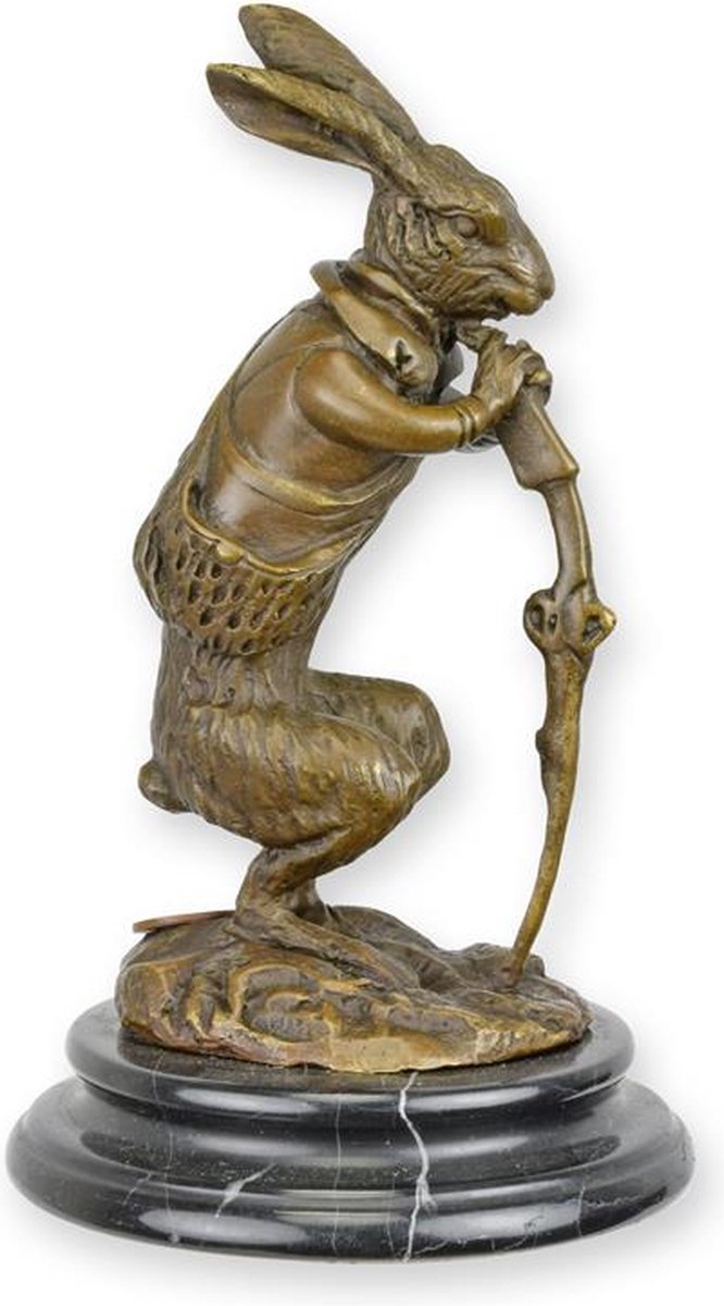 Hilarische haas - Bronzen beeld - sculptuur - 14,6 cm hoog