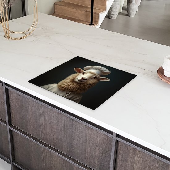 KitchenYeah® Protection plaque induction 57.6x51.6 cm - Mouton - Laine - Cuisine - Protege plaque de cuisson - Couvre plaque induction - Protecteur d'induction - Cuisine