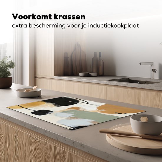 KitchenYeah® Protection plaque induction 74x48 cm - Peinture - Abstrait - Couleurs - Protege plaque de cuisson - Couvre plaque induction - Protecteur d'induction - Cuisine