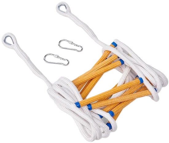 Vluchtladder 10 meter touw, touwladder, vluchtladder balkon, derde en vierde verdieping - brandladder - EN131-6 goedgekeurd - 10 meter - Tot 150kg