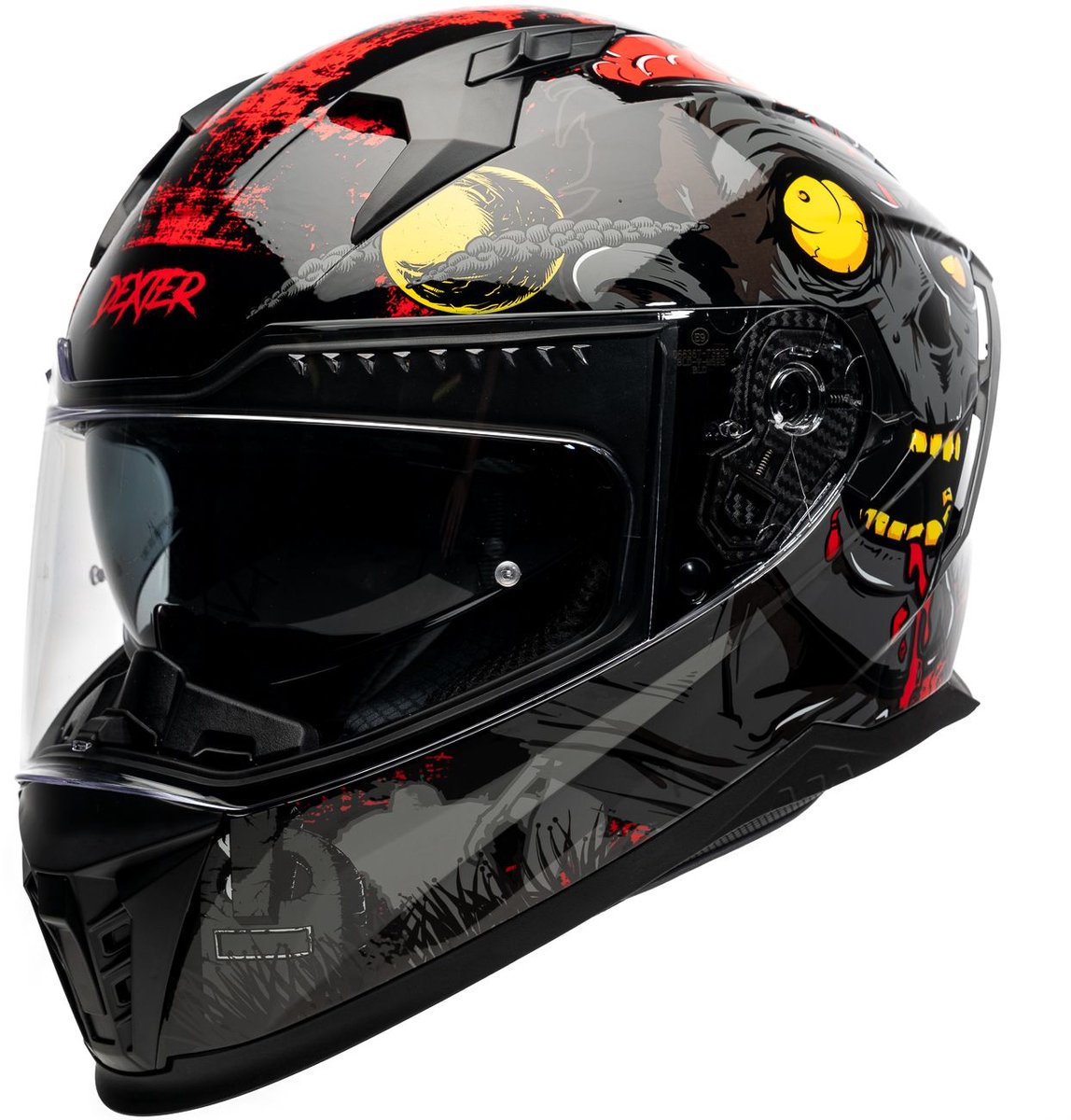 Motor Integraal Helm EROS NEGAN Zwart/grijs glanzend XS van MOTOBLOUZ