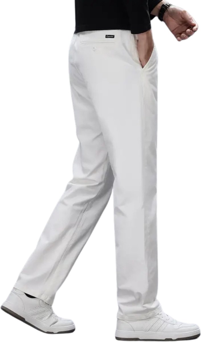 Livano Golfbroek Heren - Golfkleding - Golfen - Golf Accessoires - Nette Pantalon - Wit XXXXL - Maat 58 van Merkloos — afbeelding 3
