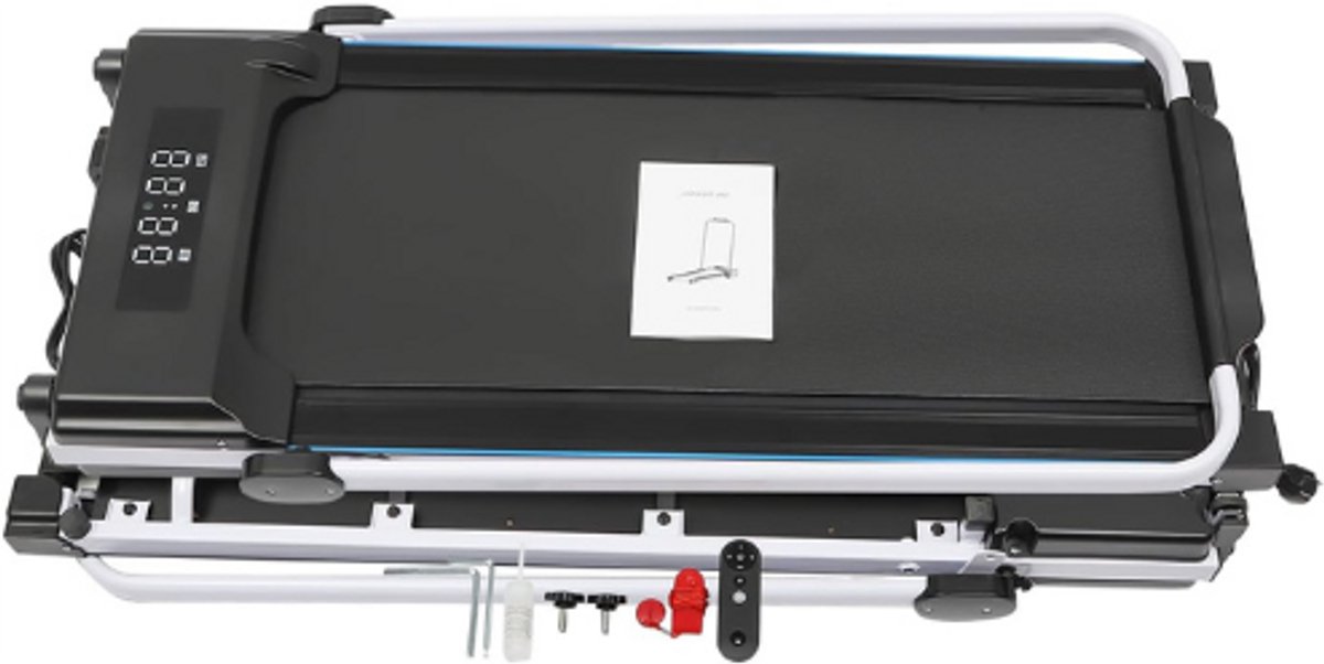 Elektrische Loopband voor Thuis, Opvouwbare Wandelpad 0,8 - 10 km/u, 2 HP Onder het Bureau, LED-Display en Afstandsbediening voor Thuis en Kantoor, Zwart