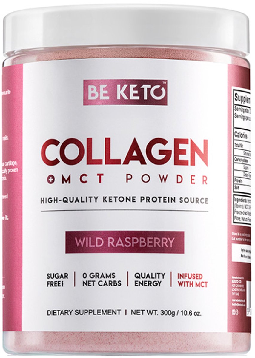 Goedkoopste Be Keto | KETO Collageen MCT | Wild Raspberry | 1 x 300 gram