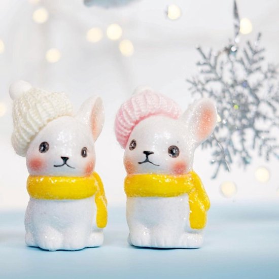 KQDRAVINE 40 stuks mini-mutsen, geweven muts, kerstmutsen, kaboutermuts, zorgenwormjes, accessoires, gelukswormpjes, accessoires, hoed, poppenmuts voor doe-het-zelf party en flessenmuts Kerstmis