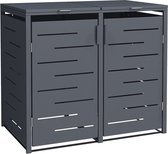 IVOL Kliko ombouw Antraciet Design 132x80x116 cm - Containerberging 2 containers - RVS en Staal Containerombouw