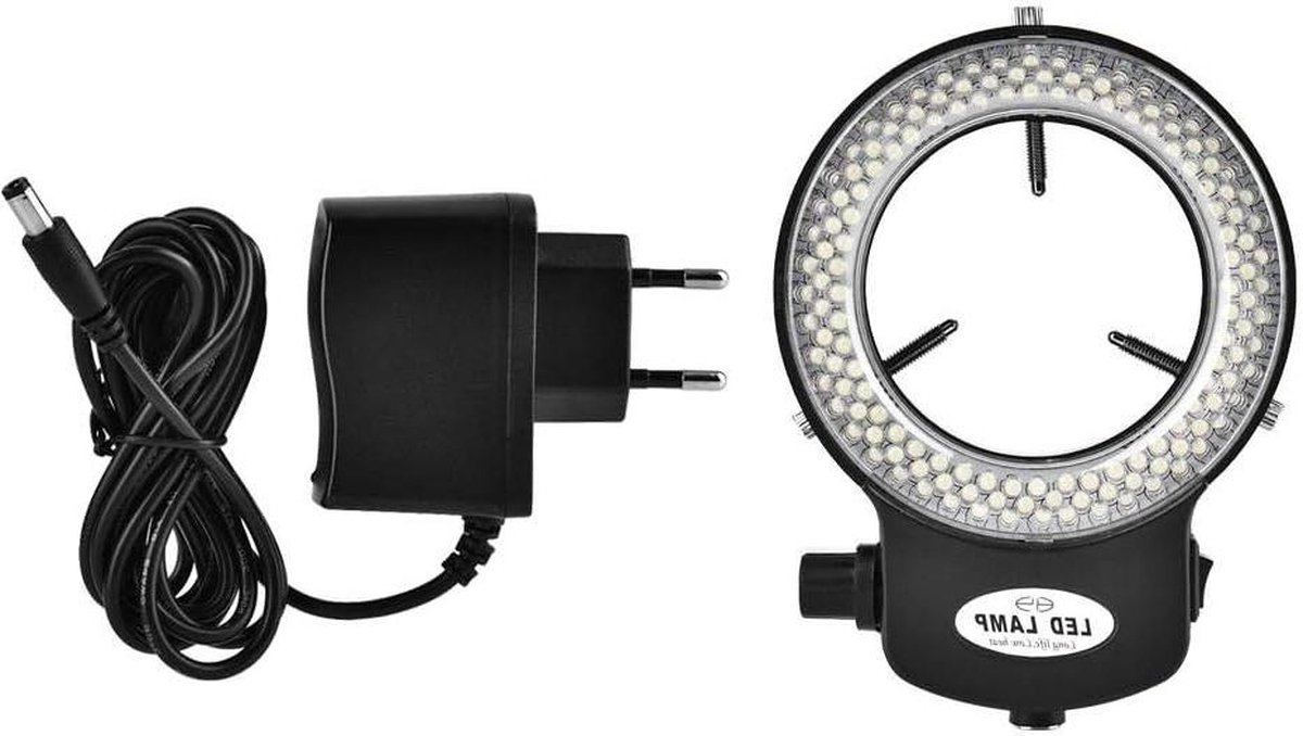 Ringlamp met 144 ledlampjes instelbare helderheid meer dan 18000 lux (EU plug zwart)
