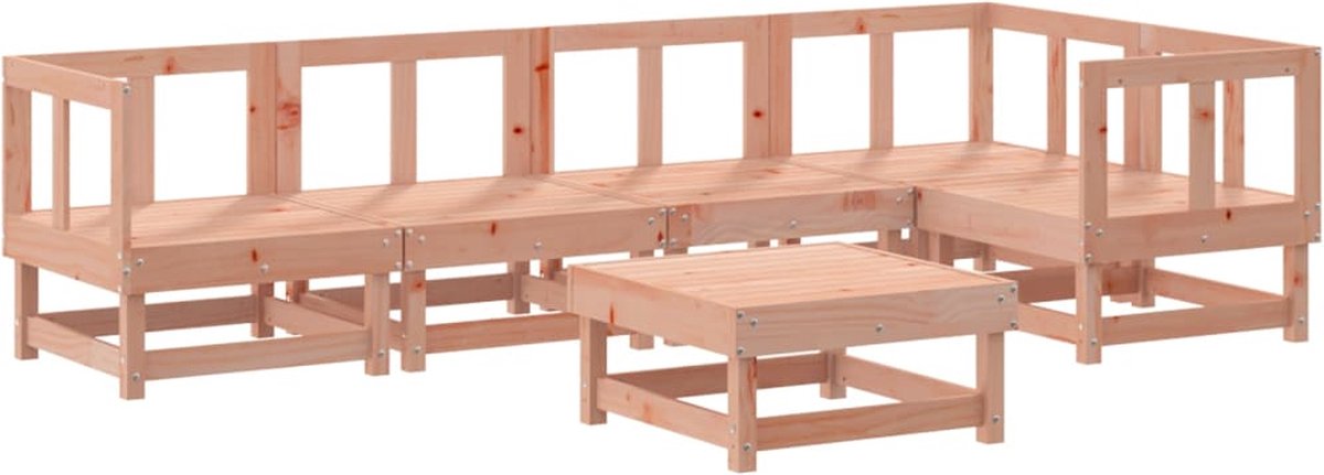 The Living Store 6-delige Loungeset massief douglashout - Loungeset - Tuinlounge - Loungebank - Outdoor Furniture - Teak Lounge