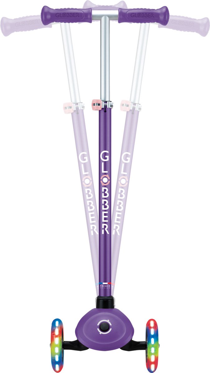 Bol.com 3-Wiel Step - Globber Primo Plus Lights Purple - paars - lichtgevende wielen - in hoogte verstelbaar - vanaf 3 tot 9 jaar aanbieding