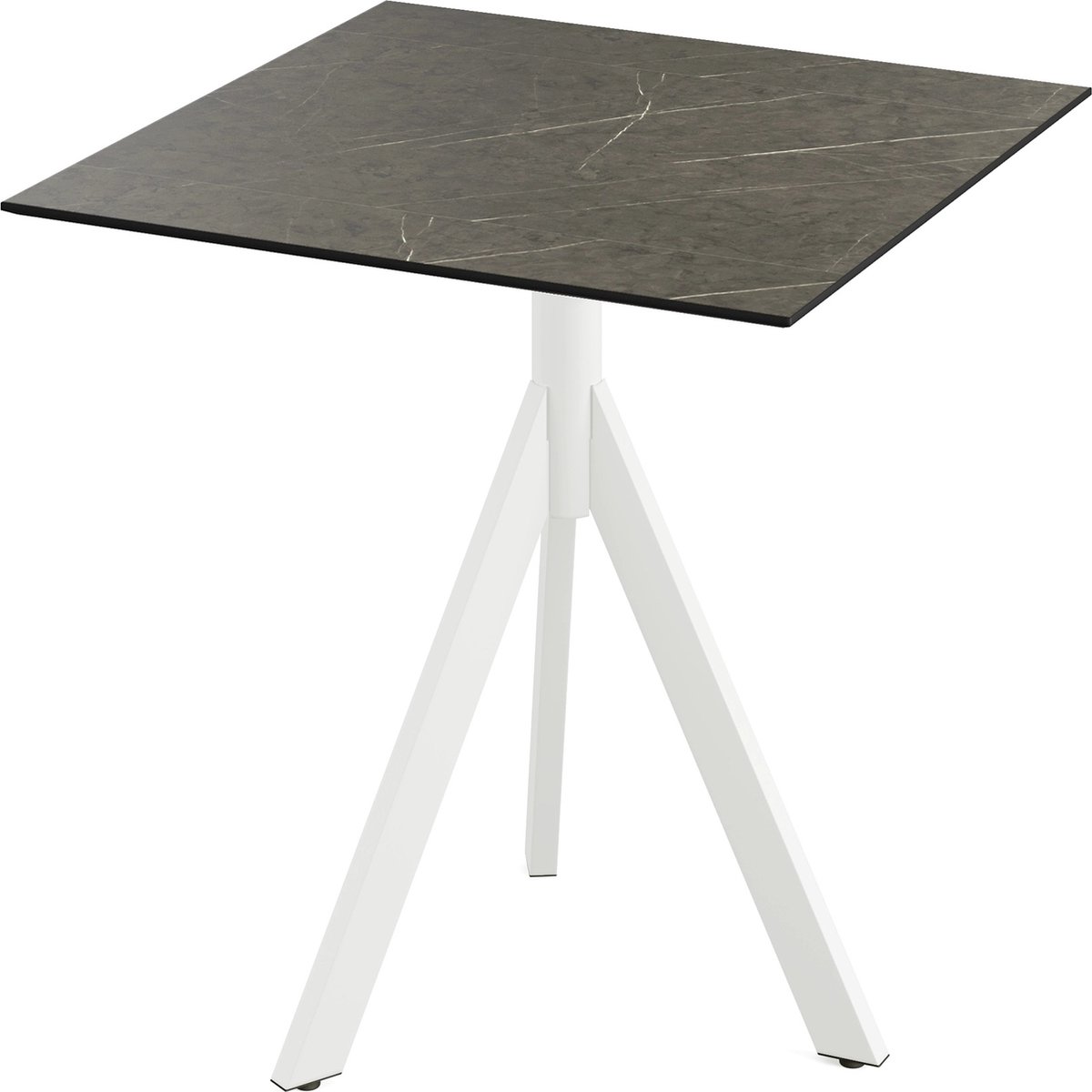 Essentials Infinity Tripod Terrastafel Wit Frame + Midnight Marble HPL 70x70 cm - 140021677 - Horeca & Professioneel