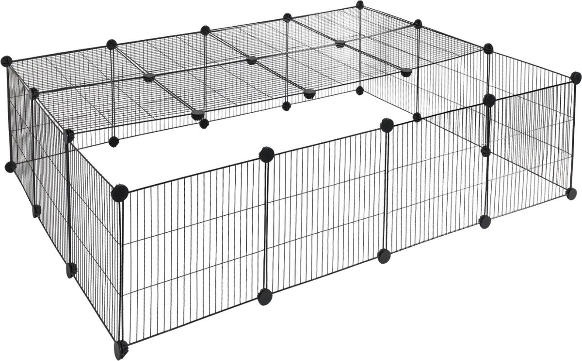 Dierenren - Extra hoog - Zwart - Verstelbaar - 70x70x105cm