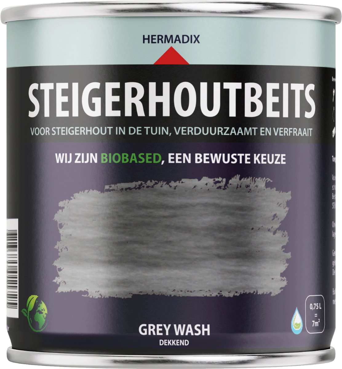 Hermadix Steigerhoutbeits - 0,75 liter - Grey wash – foto 7