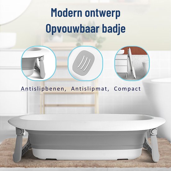 Baby Badje Met Standaard - Babybadje - Inklapbaar Bad 30 Liter - Bad Baby - Zitbad Antislip - Opvouwbaar Bad Kinderen - Baby badje - Bath Bucket Draagbaar - Opvouwbaar bad baby - Babybadset van Esthex — afbeelding 3