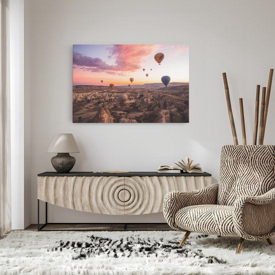 Saammp Canvas Schilderij - Cappadocia - Natuur - Landen - 70x50 - Foto op canvas - Wanddecoratie - Muurdecoratie Woonkamer - Slaapkamer decoratie - Canvas Print