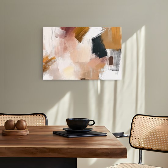 Saammp Canvas Schilderij - Gestreept patroon - Abstract kunstwerk - 40x30 - Foto op canvas - Wanddecoratie - Muurdecoratie Woonkamer - Slaapkamer decoratie - Canvas Print