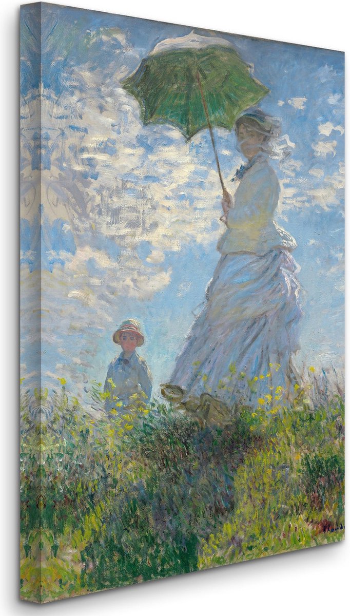 Claude Monet - Woman with a Parasol - Madame Monet and Her Son (La Promenade) - Madame Monet and Her Son, Vrouw met een parasol - Madame Monet en haar zoon (La Promenade) (1875) - 3:2
