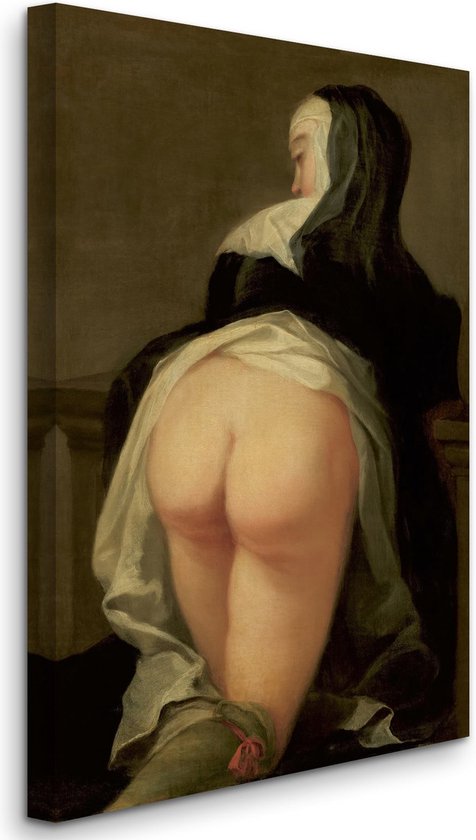 Martin Van Meytens the Younger - The Back Side of The Nun Gallery Wrapped or Framed Giclee Wall Art Print (D6045) (1731) - 3:2