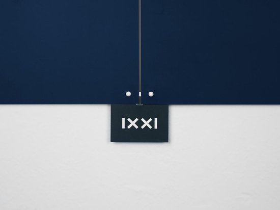 IXXI Color blocking - Orange Blue, Allon Dery - 80 x 100 cm - Support de suspension gratuit - Grande décoration murale et posters - Design graphique, Géométrique