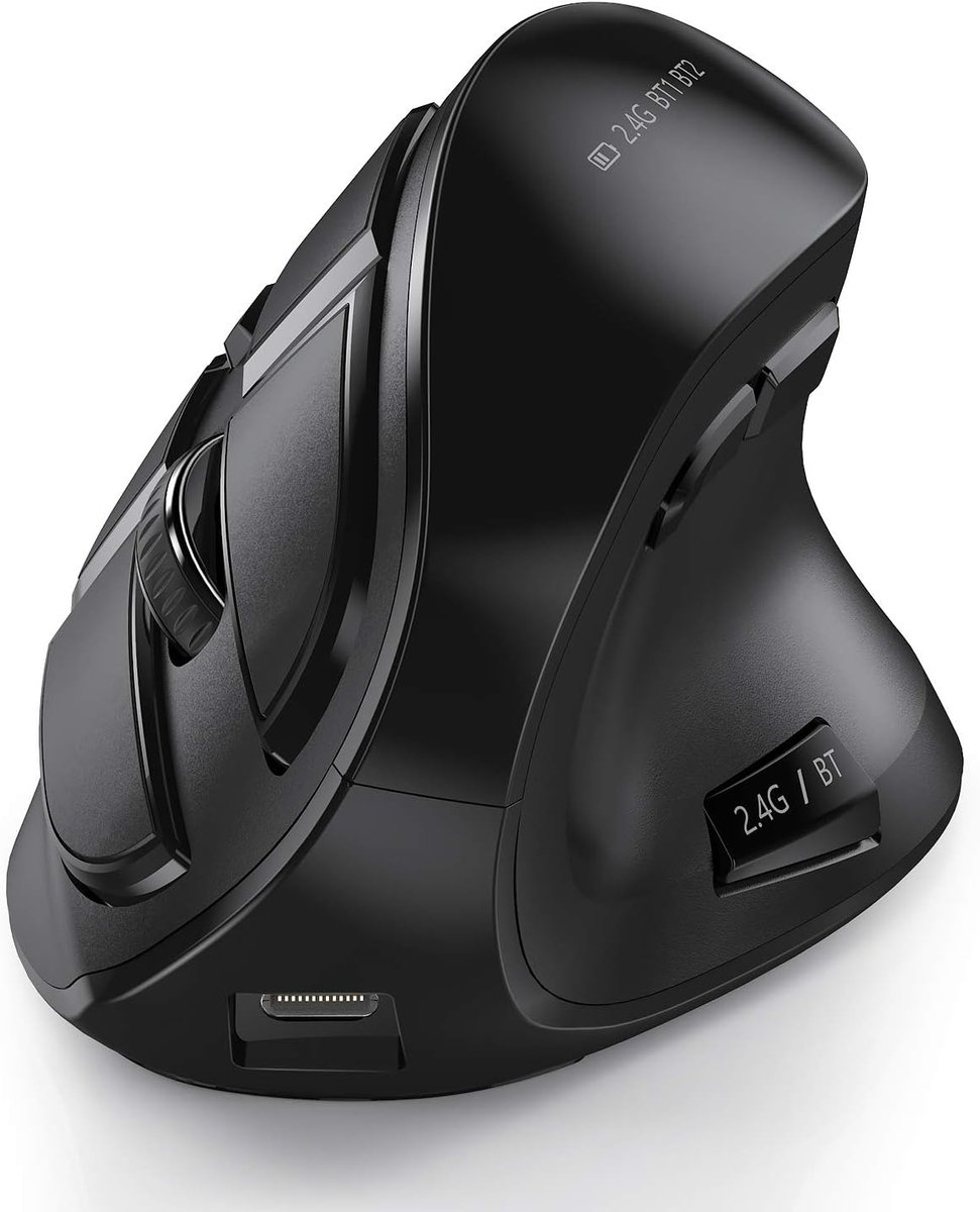 Ergonomische Draadloze Verticale Muis voor Multifuntionele Apparaten - Oplaadbare Bluetooth Muis voor Laptop, PC, Smart TV, Tablet, en Smartphone