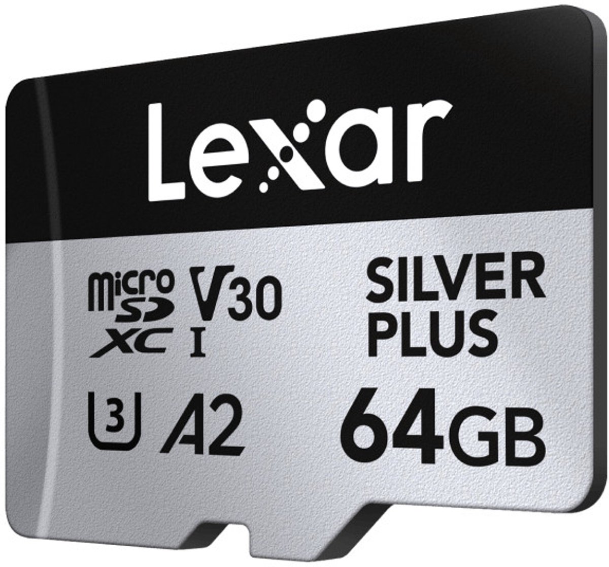 Lexar microSDXC Silver Plus UHS-I 64GB - Lezen 205MB/s, Schrijven 100MB/s - V30