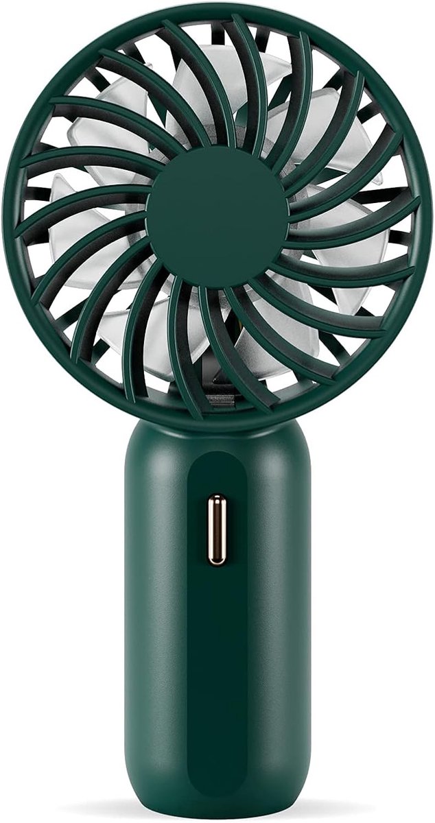 Oplaadbare Mini Handventilator met 3 Snelheden - Draagbare USB Ventilator voor Thuis, Kantoor en Reizen - Groene Kleuren