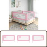 vidaXL Bedhekje Peuter 150x25 cm - Stof Roze Kinderbed Hek - Bedbeveiliging - Bedhekje - Slaapveiligheid - Kinderkamer Decoratie