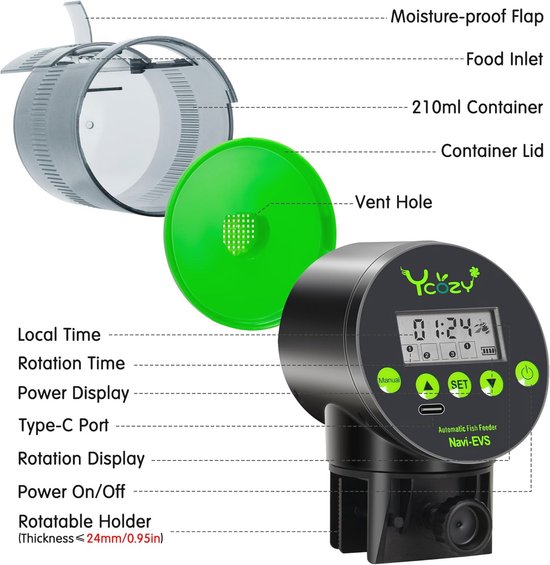 Automatische voedseldispenser voor visvoeder: programmeerbare automatische visfeeder voor aquarium - 200 ml timer-feeder met LCD-scherm voor weekendvakantie werken Automatische voedseldispenser voor visvoeder: programmeerbare automatische visfeeder voor aquarium - 200 ml timer-feeder met LCD-scherm voor weekendvakantie werken