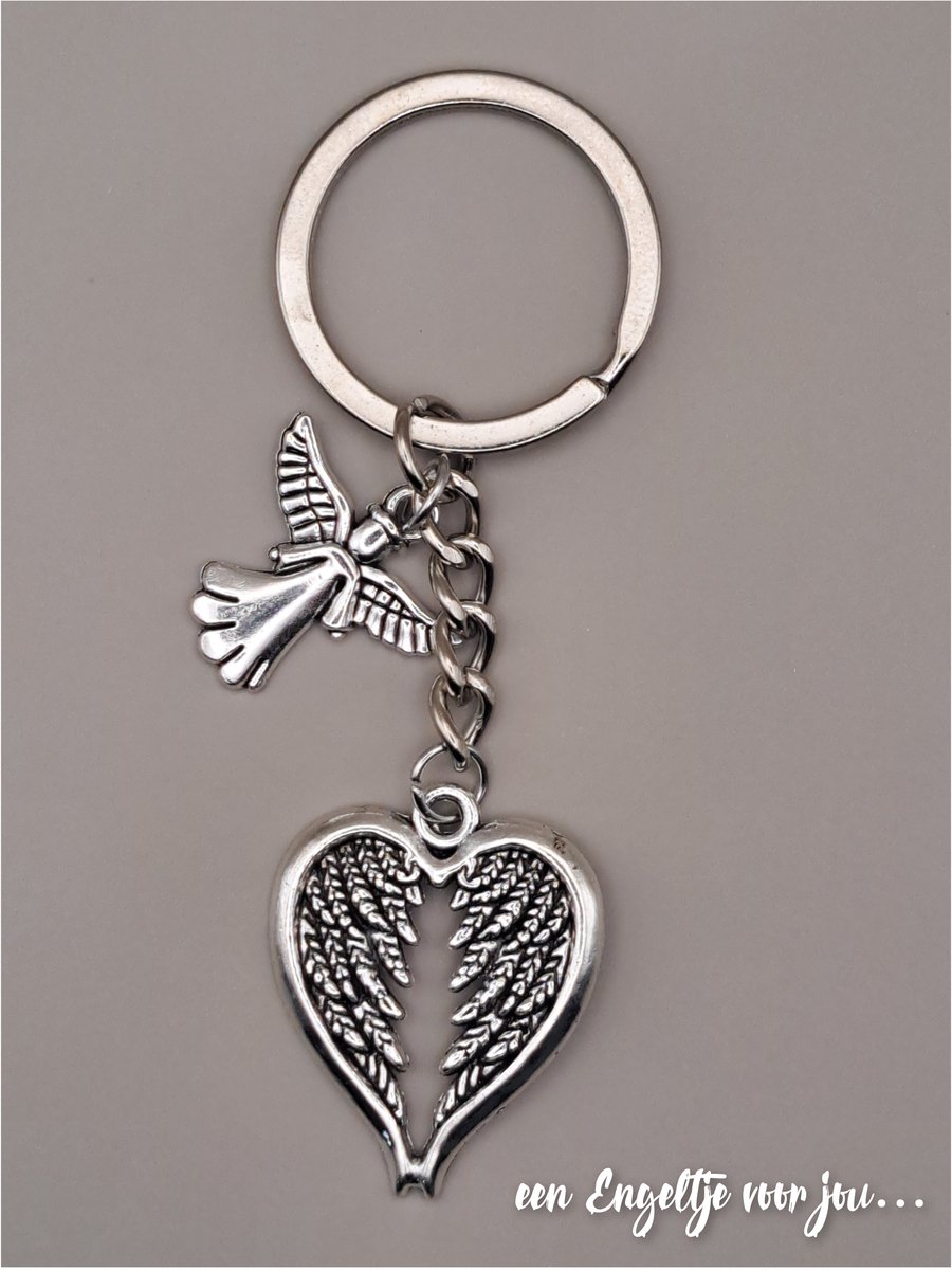 Geluksengel - Beschermengel - Geluksengeltjes - Beschermengeltje - Guardian Angel - Guardian Angels Wings - Engelen vleugels - Hanger - Gelukspoppetje - Gelukspoppetje - Sleutelhanger