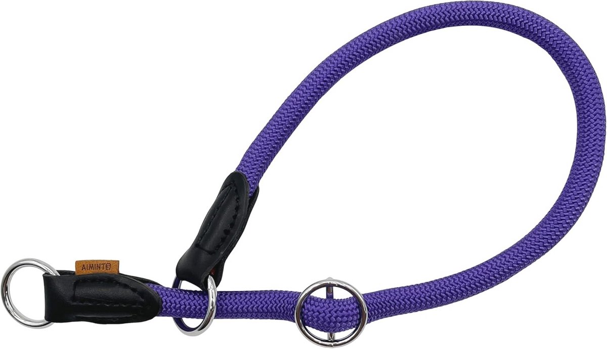 Gevlochten anti-trek halsband voor middelgrote en grote honden - professionele training en martingaalkraag (M(1/2") - 45,7 cm)