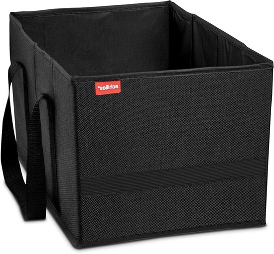 Sac de courses pliable - panier de transport multifonctionnel - noir - 37x23x21cm