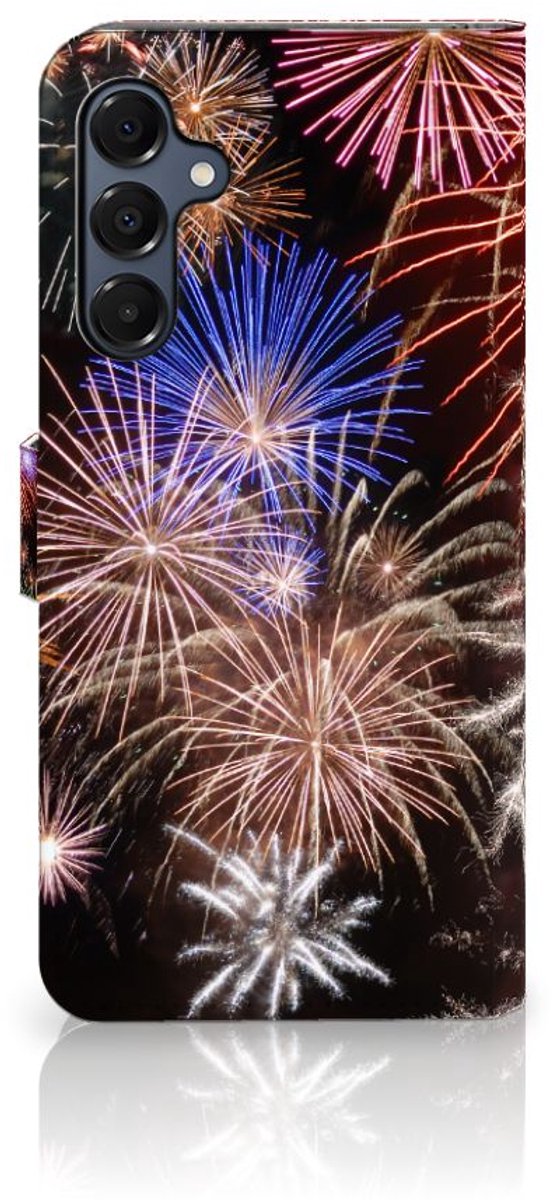 Samsung Galaxy A16 4G/5G Wallet Case met Pasjes Vuurwerk