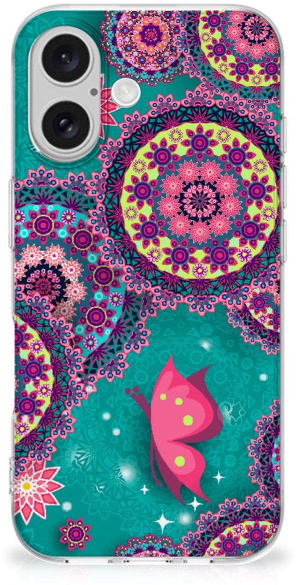 iPhone 16 plus Hoesje maken Cirkels en Vlinders